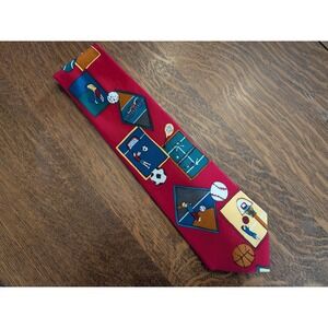 Save the Children Silk Necktie Kids Sports Art Basketball Soccer Made in USA
